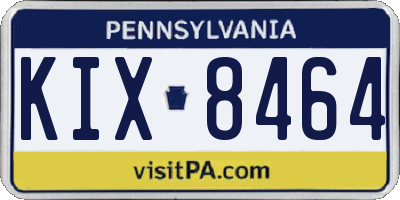 PA license plate KIX8464