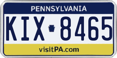 PA license plate KIX8465