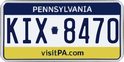 PA license plate KIX8470