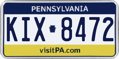 PA license plate KIX8472