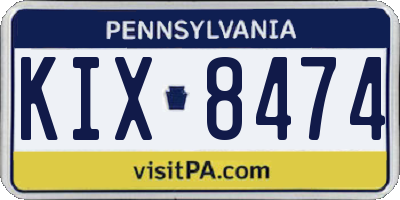 PA license plate KIX8474