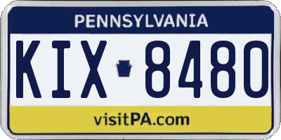 PA license plate KIX8480