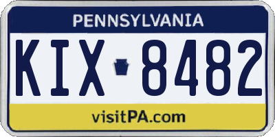 PA license plate KIX8482