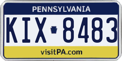 PA license plate KIX8483