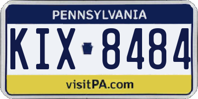 PA license plate KIX8484