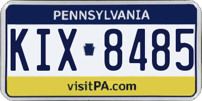 PA license plate KIX8485