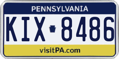 PA license plate KIX8486