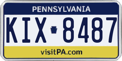 PA license plate KIX8487