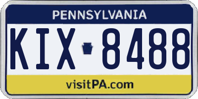 PA license plate KIX8488