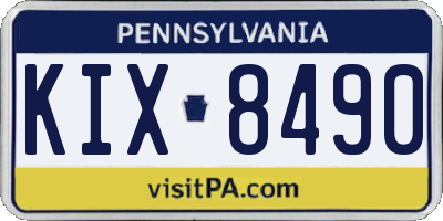 PA license plate KIX8490