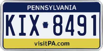 PA license plate KIX8491