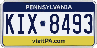 PA license plate KIX8493