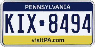 PA license plate KIX8494