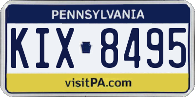 PA license plate KIX8495