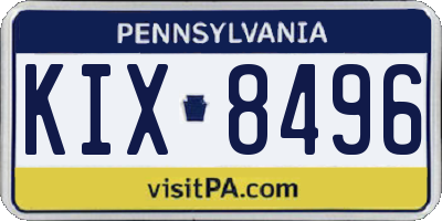 PA license plate KIX8496