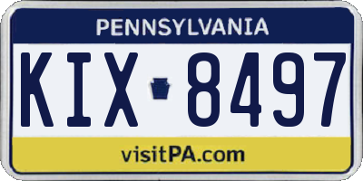 PA license plate KIX8497