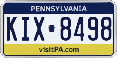 PA license plate KIX8498