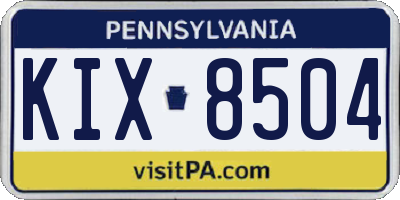 PA license plate KIX8504