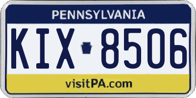 PA license plate KIX8506