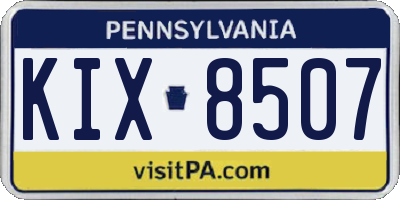PA license plate KIX8507