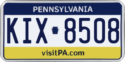 PA license plate KIX8508
