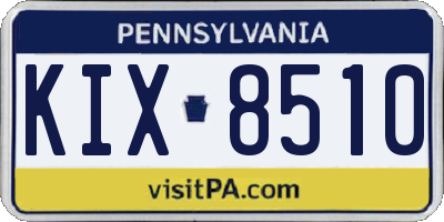 PA license plate KIX8510