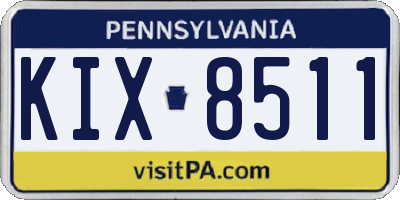 PA license plate KIX8511