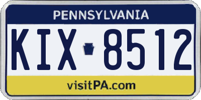 PA license plate KIX8512