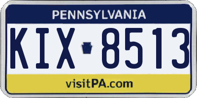 PA license plate KIX8513