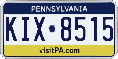 PA license plate KIX8515