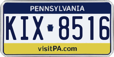 PA license plate KIX8516