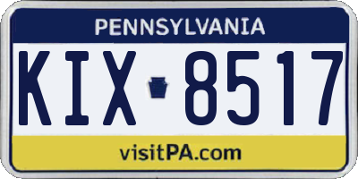 PA license plate KIX8517