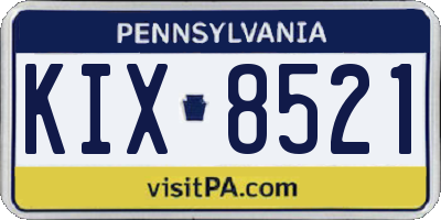 PA license plate KIX8521