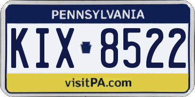 PA license plate KIX8522