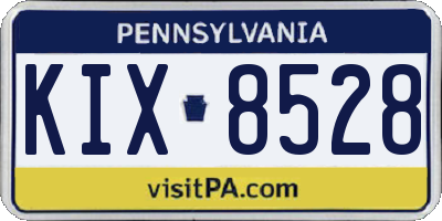 PA license plate KIX8528