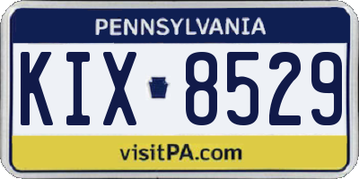 PA license plate KIX8529