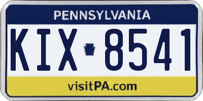 PA license plate KIX8541