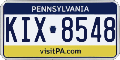 PA license plate KIX8548