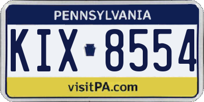 PA license plate KIX8554