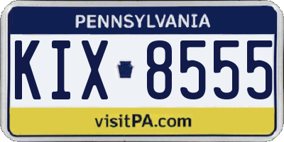 PA license plate KIX8555