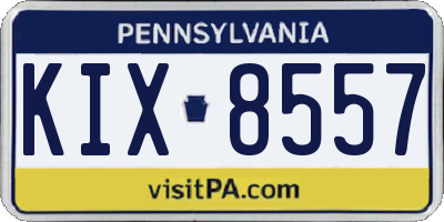 PA license plate KIX8557