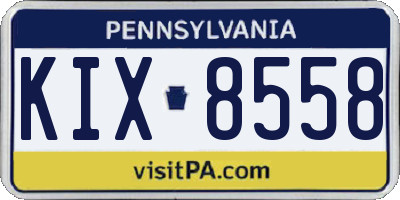 PA license plate KIX8558