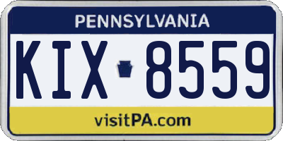 PA license plate KIX8559