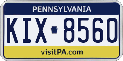 PA license plate KIX8560