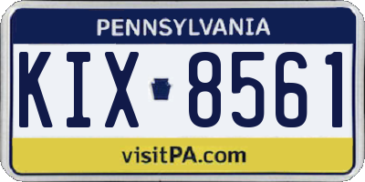 PA license plate KIX8561
