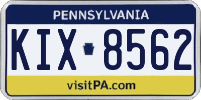 PA license plate KIX8562