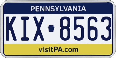 PA license plate KIX8563