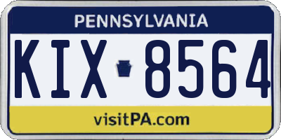 PA license plate KIX8564