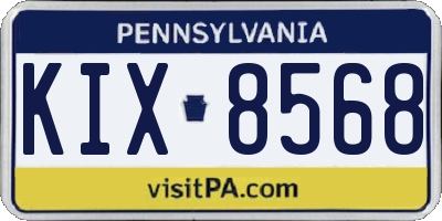 PA license plate KIX8568