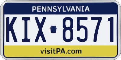 PA license plate KIX8571